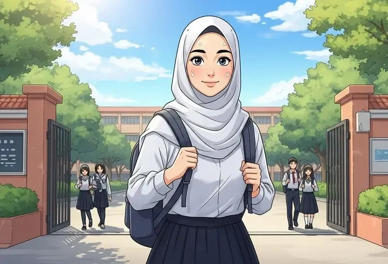 anak SMA berangkat sekolah