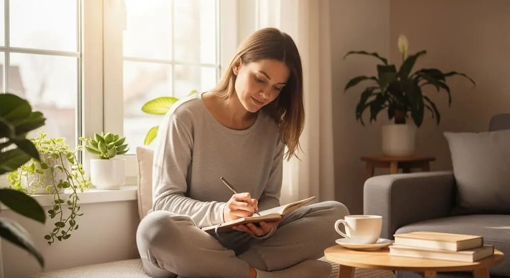 ibu millennial menulis journal syukur