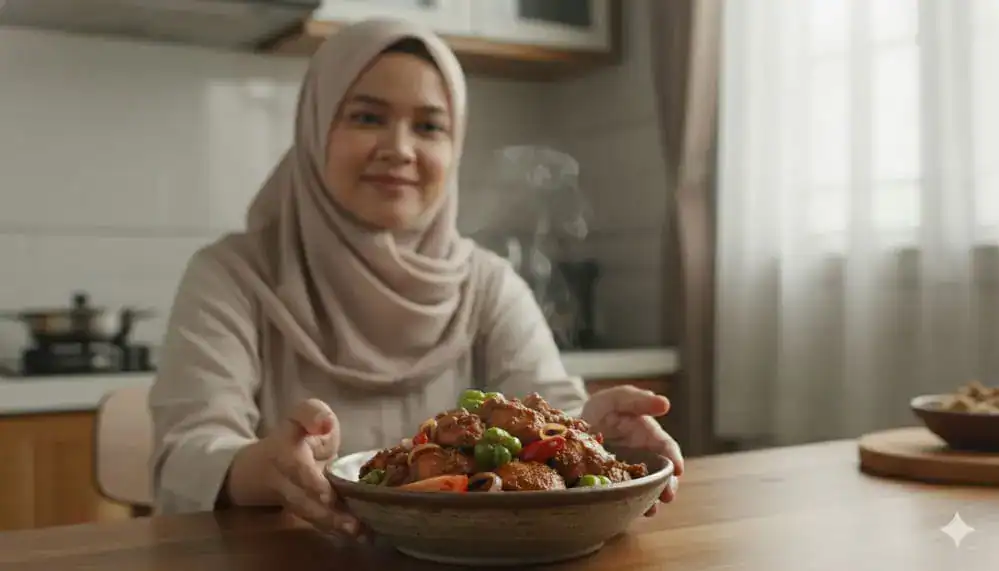 masak ayam gongso cabe gendot